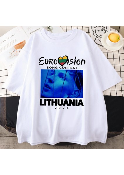 Eurovision Olay Litvanya Rahat T Erkek Kadın Vintage Hip Hop Streetwear Büyük Boy