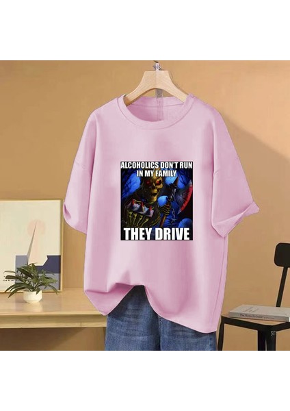 Alcoholics Ailemde Koşmak Yok Onlar Serin Iskelet Meme T Shirt Sıcak Satış T-Shirt Erk