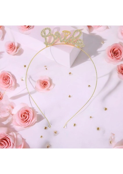 Bride Temalı Kadın Gold Taç