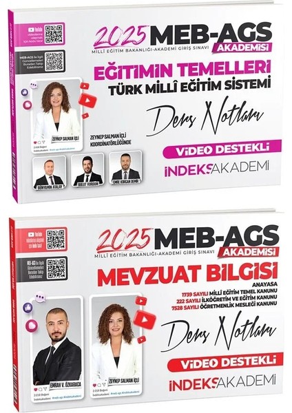 2025 Meb-Ags Eğitimin Temelleri / Mevzuat Bilgi Ders Notları 2 Li Set