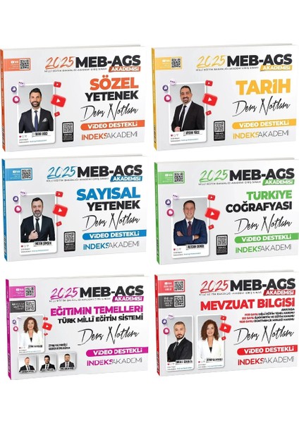 2025 Meb-Ags Tüm Dersler Ders Notları 6 Lı Set
