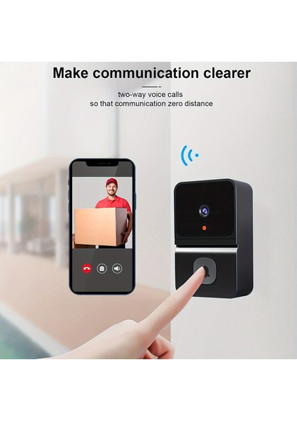 Akıllı Wifi 2.4g Kapı Zili - Kablosuz Güvenlik Video Interkom, 2 Yönlü Ses, Gece Görüşü, Düşük Güç Tüketimi (Yurt Dışından)