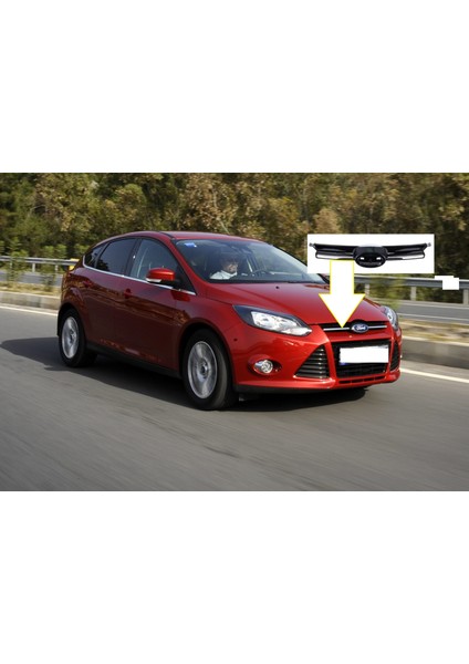 Ford Focus 2011-2015 Ön Panjur Parlak Siyah ve Krom Çıtalı