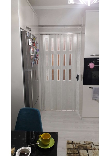 Akağaç Renkli 3 Sıra Camlı 12 mm - En 72 cm Akordiyon Kapı indirimleri