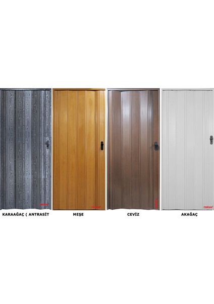 Akağaç Renkli 3 Sıra Camlı 12 mm - En 87 cm Akordiyon Kapı fırsatları