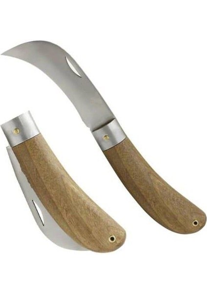 Aşı Bıçağı Eğri Uçlu Ara Çakı Bağ Bıçağı Paslanmaz Çelik 21 cm