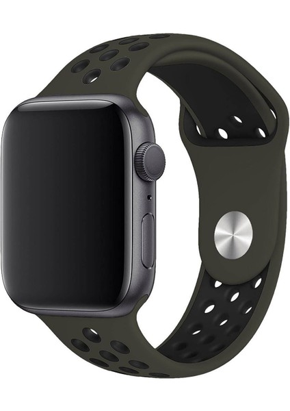 Apple Watch Uyumlu Series 2 40 mm Fileli Kordon Zeytin-Siyah