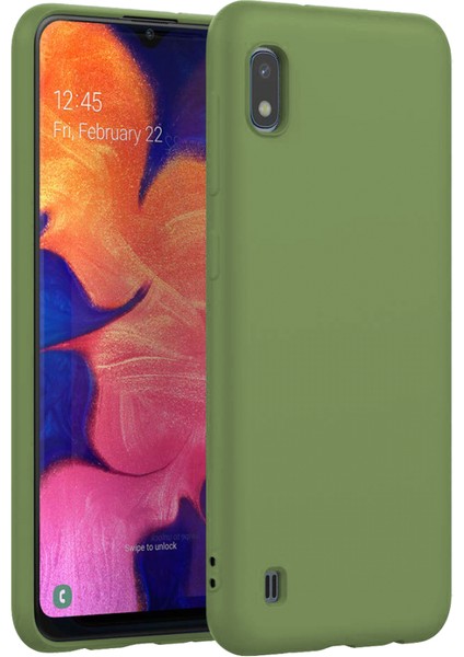 Samsung Galaxy M10 İnce Mat Silikon Kılıf Yeşil