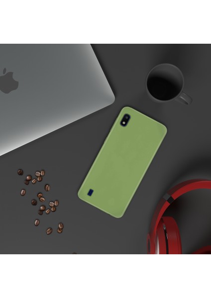 Samsung Galaxy M10 İnce Mat Silikon Kılıf Yeşil modelleri