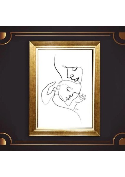 Altın Çerçeveli Paspartulu Tablo UP262