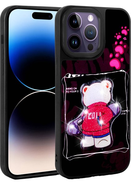 - Apple iPhone 14 Pro Max - Kılıf Parlayan Kabartmalı İkonik Figürlü Amas Silikon Kapak - Siyah - T31184 fiyatları