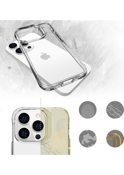 Apple iPhone 14 Pro Max - Kılıf Şeffaf Ultra Ince Airbag Tasarımlı Okka Kapak - Şeffaf