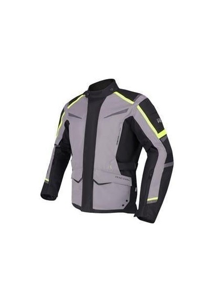 Rıcha Tundra Motosiklet Su Geçirmez Korumalı Mont Gri Fluo Sarı