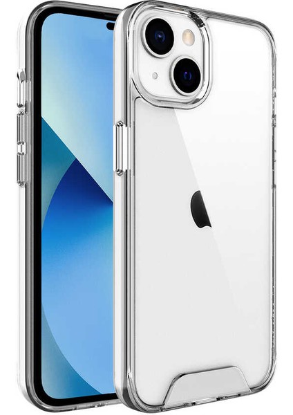 Apple iPhone 14 - Kılıf Şeffaf Sert Koruyucu Gard Silikon - Şeffaf