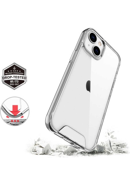 Apple iPhone 14 - Kılıf Şeffaf Sert Koruyucu Gard Silikon - Şeffaf