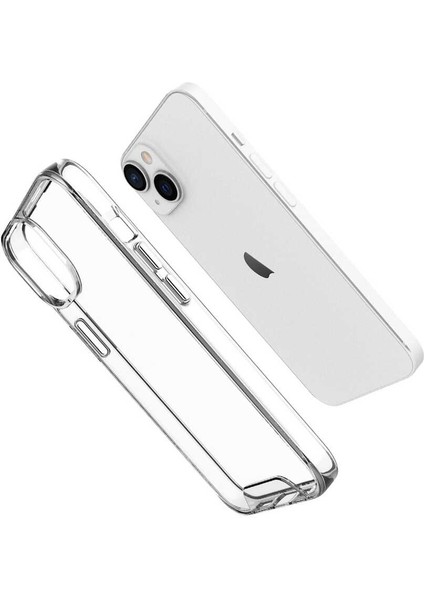 Apple iPhone 14 - Kılıf Şeffaf Sert Koruyucu Gard Silikon - Şeffaf