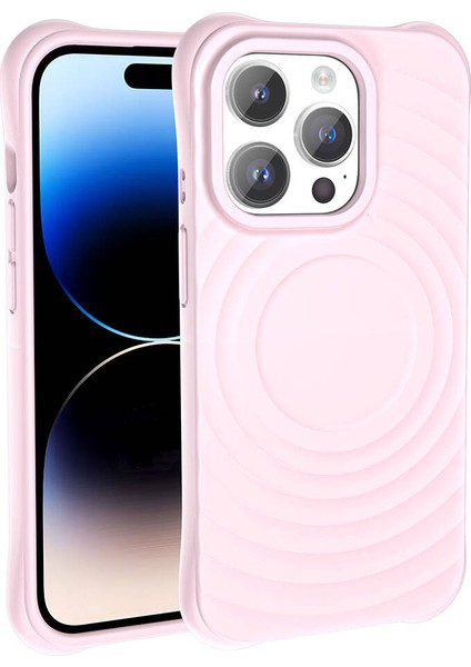 Apple iPhone 14 Pro Max - Magsafe Şarj Özellikli Airbagli Mat Görünümlü Hepi Kapak - Lila