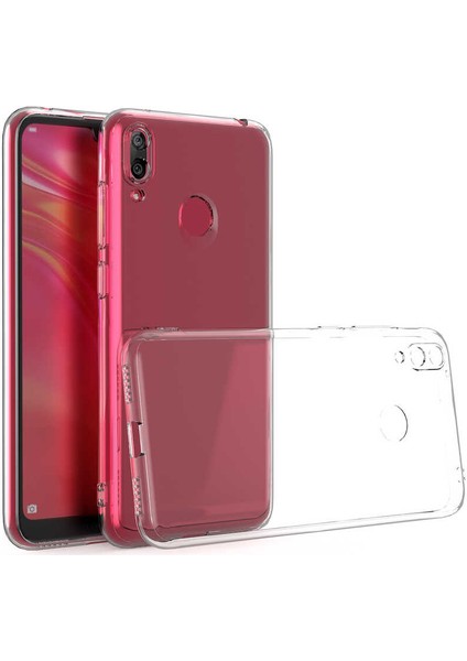 Huawei Y7 Prime 2019 - Kılıf Kamera Korumalı Süper Silikon Kapak - Şeffaf