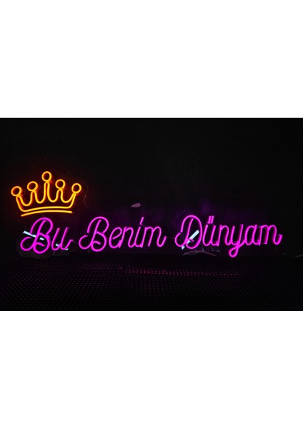 Cizgineon Bu Benim Dünyam Neon Led Işıklı Duvar Dekarasyon