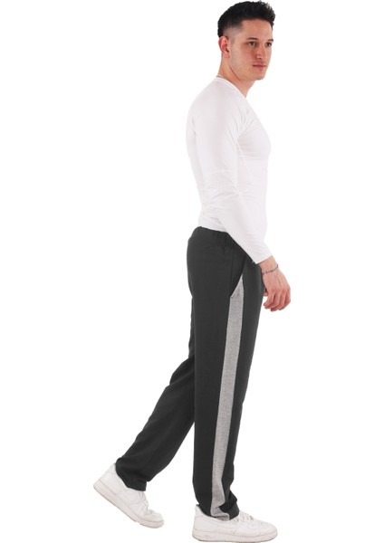 Erkek Yanı Beyazlı Antrasit Eşofman Altı (Büyük Beden Seçeneğiyle) fiyatları