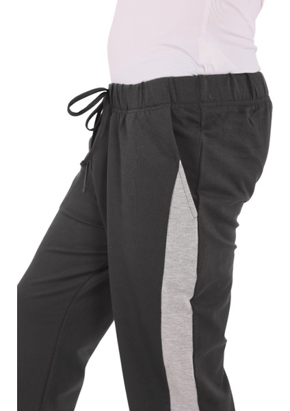 Erkek Yanı Beyazlı Antrasit Eşofman Altı (Büyük Beden Seçeneğiyle) modelleri