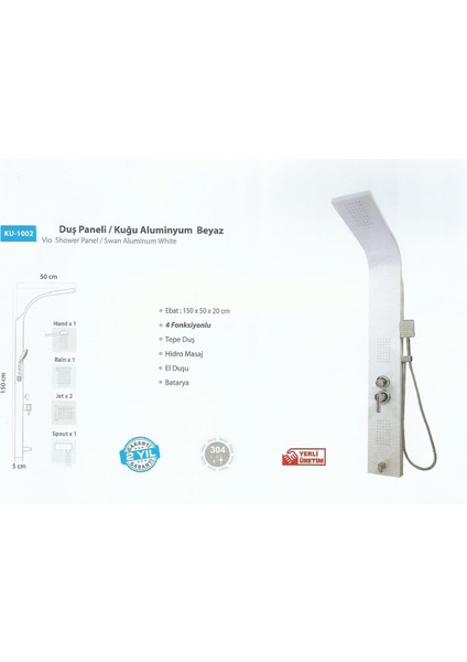 Duş Seti Kuğu Alüminyum - KU-1002