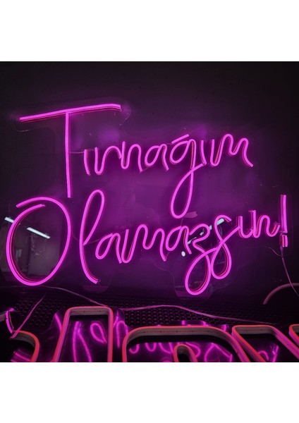 Cizgineon Tırnağım Olamassın Işıklı Neon Led Duvar Dekarasyon