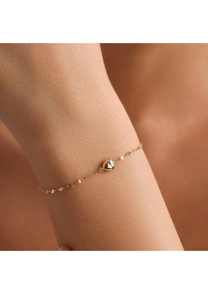 14 Ayar Altın Kalp Bileklik fiyatları