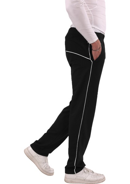 Erkek Biyeli Siyah Eşofman Altı (Büyük Beden Seçeneğiyle) fiyatları