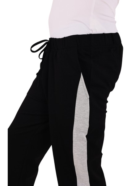 Erkek Yanı Beyazlı Siyah Eşofman Altı (Büyük Beden Seçeneğiyle) modelleri