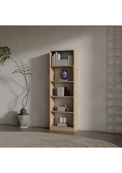 Ilay Suntalam Kitaplık ( 200 x 60 x 24) Kafkas Meşe ( Mat )