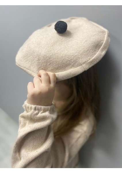 Kaşe Kumaş Şapkalı Kız Çocuk Elbise MNK0559 fırsatları