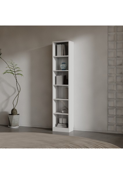 Inforno Suntalam Kitaplık ( 200 x 40 x 28 ) Beyaz ( Parlak )