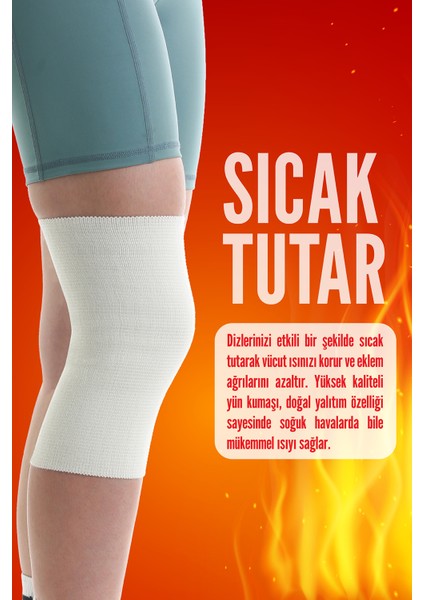 Diz Ağrısi Için 2 Adet Sıcak Tutan Yün Dizlik, Kireclenme, Romatızma Ağrısi Sporcu Termal