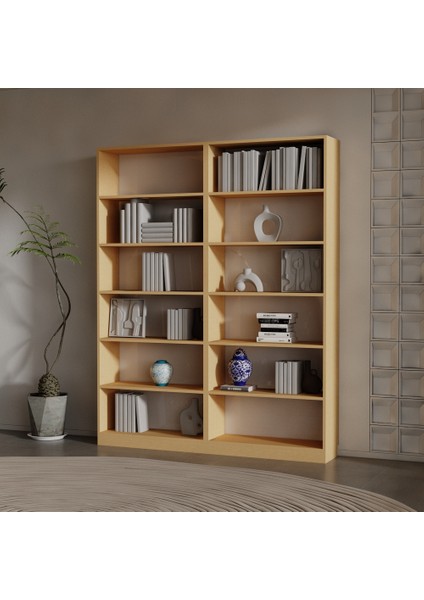 Alizya Suntalam Kitaplık ( 200 x 160 x 28 ) Bambu ( Mat )