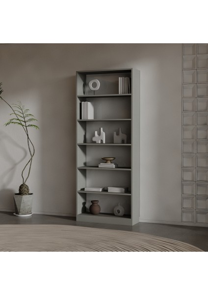Eby Suntalam Kitaplık ( 200 x 80 x 28 ) Antrasit ( Mat )