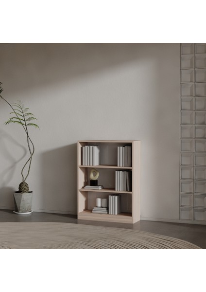 Lucca Suntalam Kitaplık ( 106 x 80 x 28 ) Hareli Ceviz (Mat)