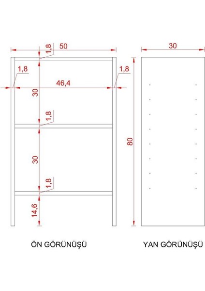 Pulse Suntalam Kitaplık ( 80 x 50 x 30 ) Akçaağaç ( Mat )