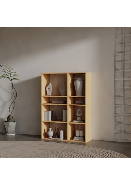 Lime Suntalam Kitaplık ( 140 x 100 x 37 ) Bambu ( Parlak )