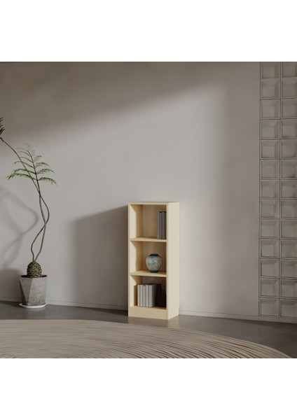 Cool Suntalam Kitaplık ( 106 x 40 x 28 ) Krem ( Parlak )