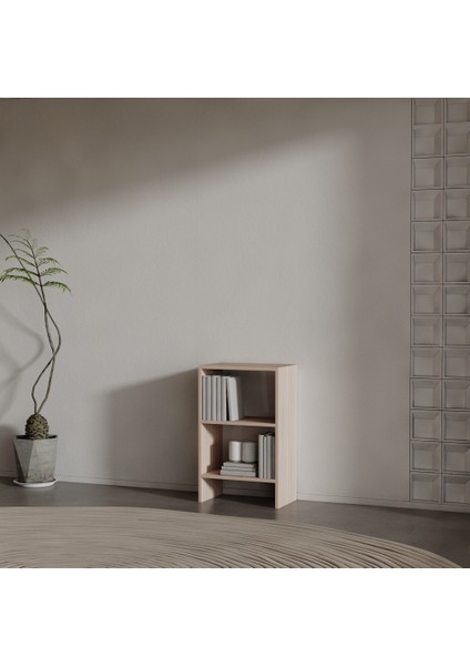 Pulse Suntalam Kitaplık ( 80 x 50 x 30 ) Hareli Ceviz (Mat)