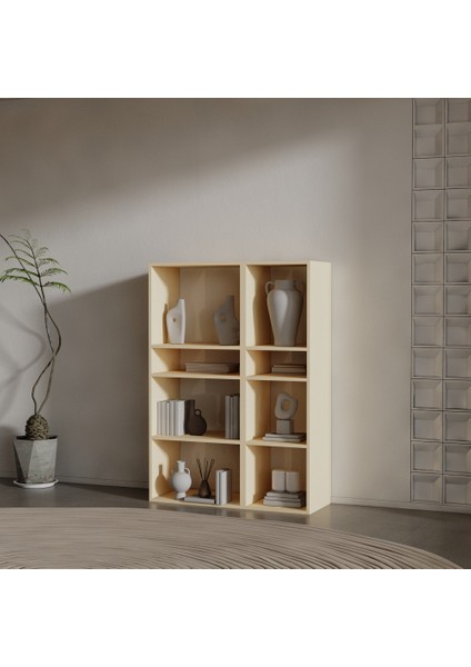 Lime Suntalam Kitaplık ( 140 x 100 x 37 ) Krem ( Mat )