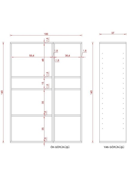Lime Suntalam Kitaplık ( 140 x 100 x 37 ) Krem ( Mat ) fiyatları