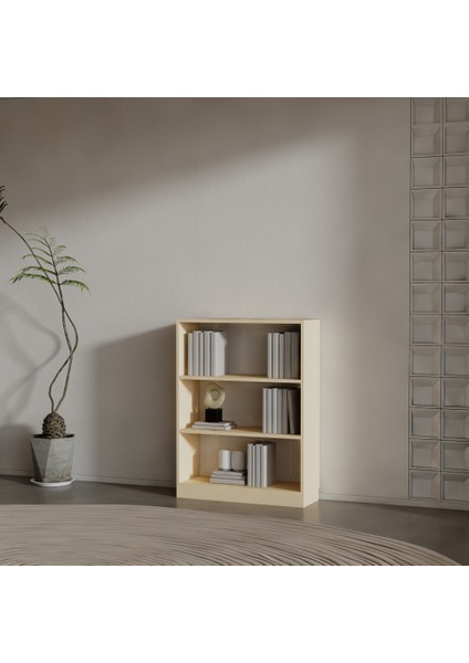 Lucca Suntalam Kitaplık ( 106 x 80 x 28 ) Krem ( Parlak )