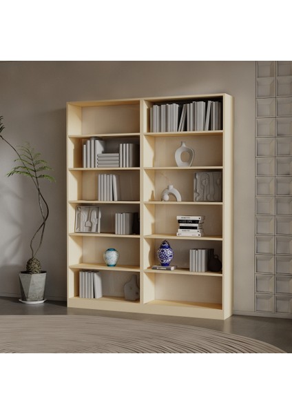 Alizya Suntalam Kitaplık ( 200 x 160 x 28 ) Krem ( Mat )