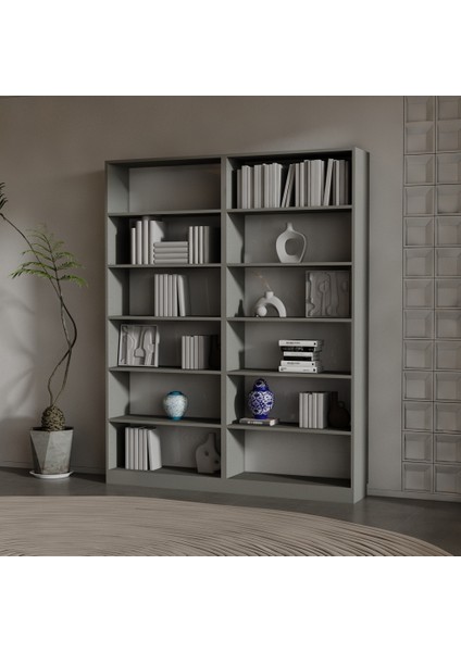 Alizya Suntalam Kitaplık ( 200 x 160 x 28 ) Antrasit ( Mat )