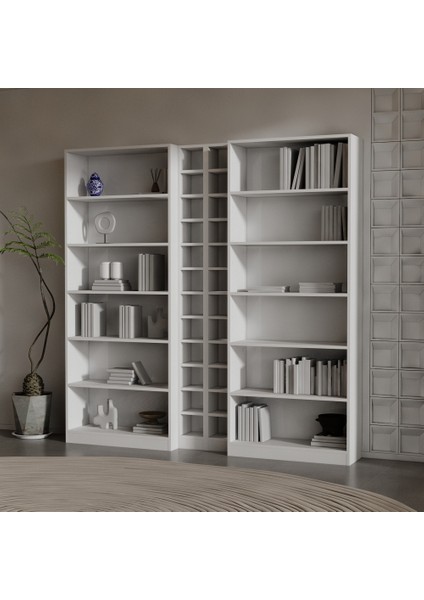 Max Suntalam Kitaplık ( 200 x 200 x 28 ) Beyaz ( Parlak )