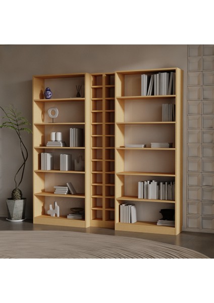 Max Suntalam Kitaplık ( 200 x 200 x 28 ) Bambu ( Mat )