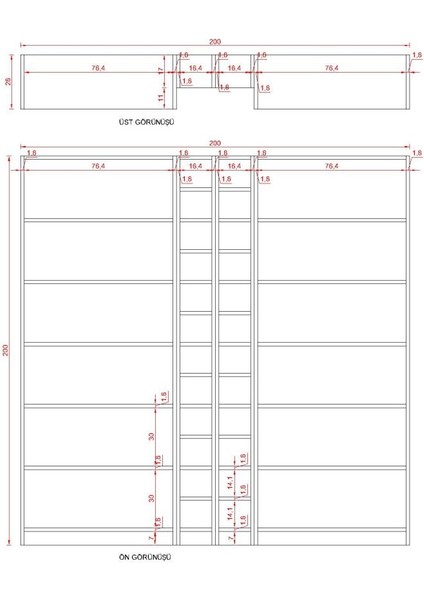 Max Suntalam Kitaplık ( 200 x 200 x 28 ) Bambu ( Mat ) fiyatları