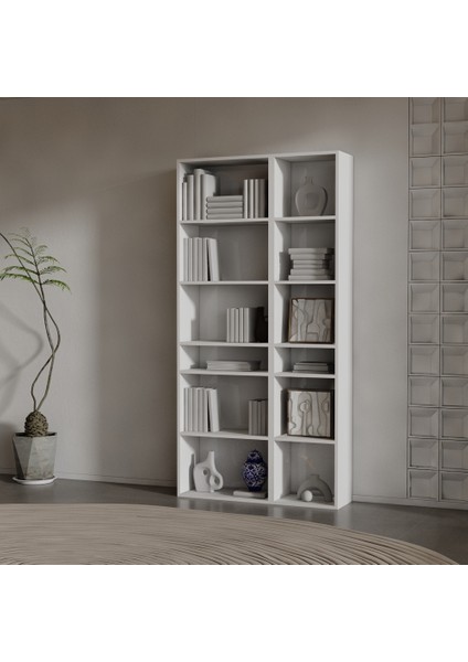 Aro Suntalam Kitaplık ( 200 x 100 x 37 ) Beyaz ( Mat )